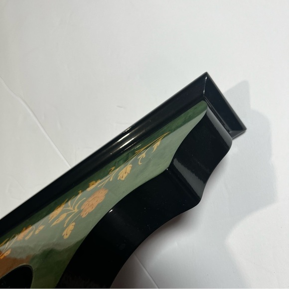 Green Italian Inlaid Mantle Clock Floral New Vintage - Picture 10 of 11